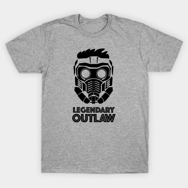 Star-Lord Legendary Outlaw in Black T-Shirt by Paranormal Punchers